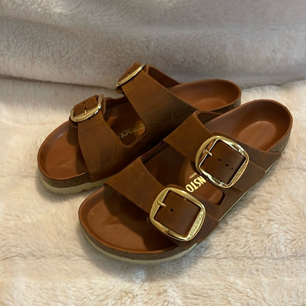 Arizona Big Buckle Oiled Leather Cognac